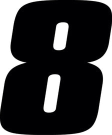 Hardline Dirt Digits 3pk 4 in. - High Gloss Number 8 - Black