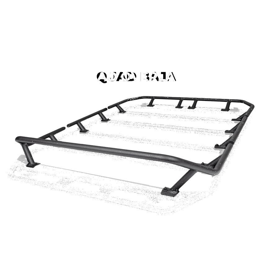 Go Rhino SRM300 Quad Overland Rail Kit (For 80x40in. Rack) - Tex. Blk (Rails ONLY - Req. Platform)