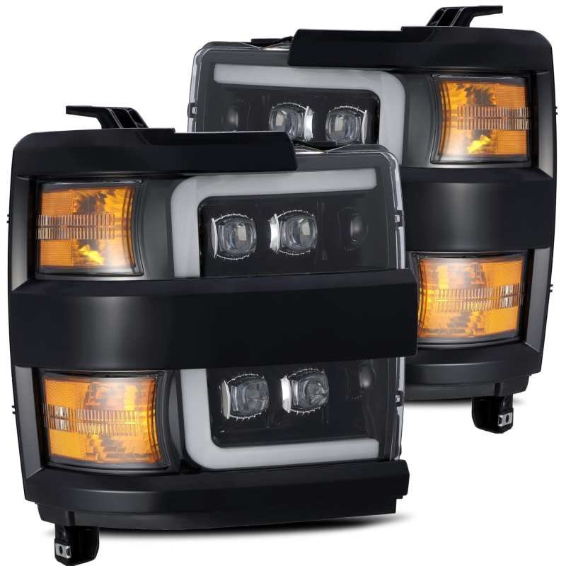 AlphaRex 15-19 Chevrolet Silverado 2500HD/3500HD MKII NOVA-Series LED Projector Headlights Jet Black