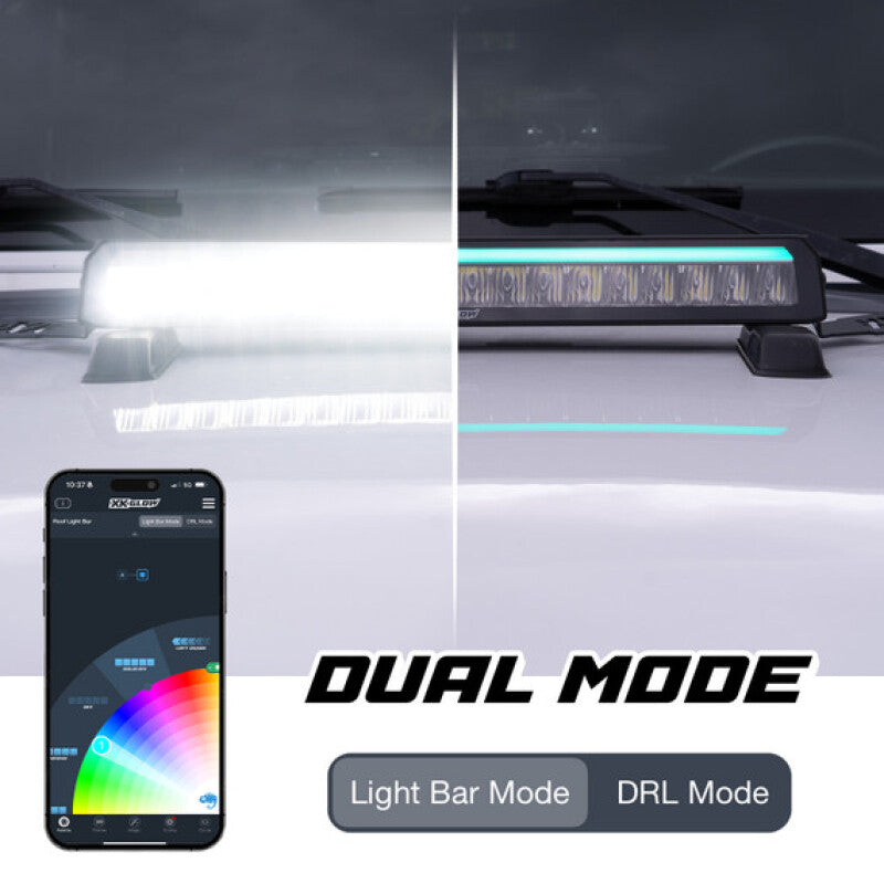 XK Glow 10in Offroad Light Bar w/ RGBW Chasing DRL & App Control