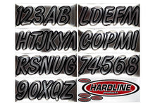 Load image into Gallery viewer, Hardline Boat Lettering Registration Kit 3 in. - 400 Chrome/Black