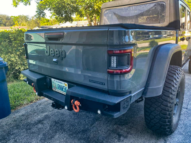Jeep Gladiator JT featuring the integrated design of ORACLE Lighting Flush Mount LED Tail Lights.