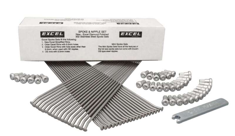 Excel Rear Spoke/Nipple Set - 10 Gauge / 28Qty - Silver