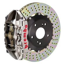 Load image into Gallery viewer, Brembo 99-07 Evo VI/VII/VIII/IXRear GTR BBK 4 Piston Billet 328x28 2pc Rotor Drilled- Nickel