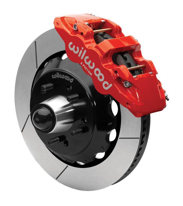 Wilwood kit front AERO6 wwe 63-87 C10 iron pro spindle 14.00 rotor GT 5 lug red