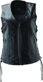 Kuryakyn Leather By River Road Sapphire Leather Vest Black Womens - 2XL