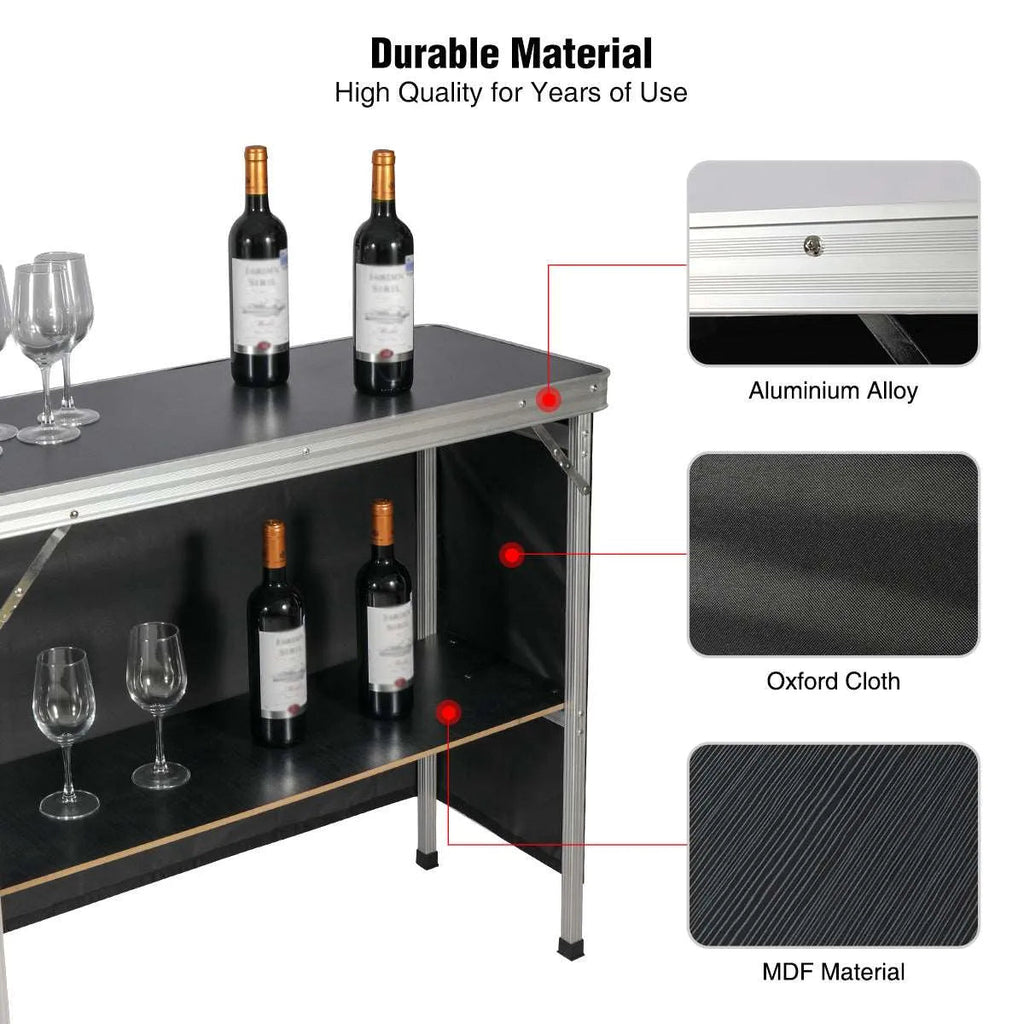 Portable Bar Table for Events  with Double Layer