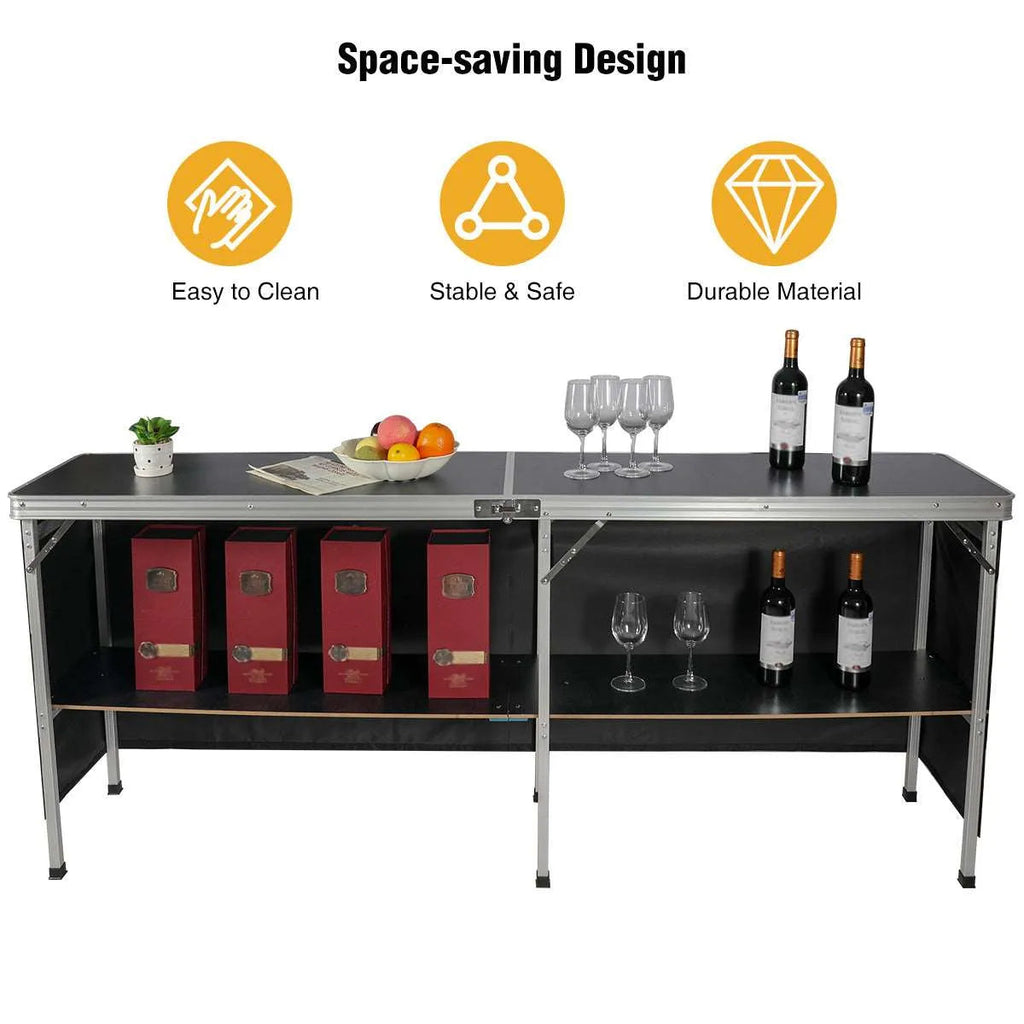 Portable Bar Table for Events  with Double Layer