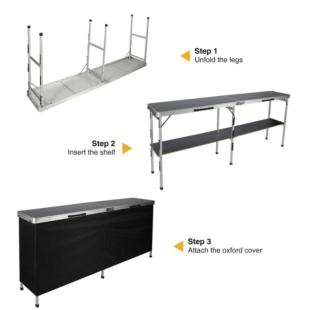 Portable Bar Table for Events  with Double Layer