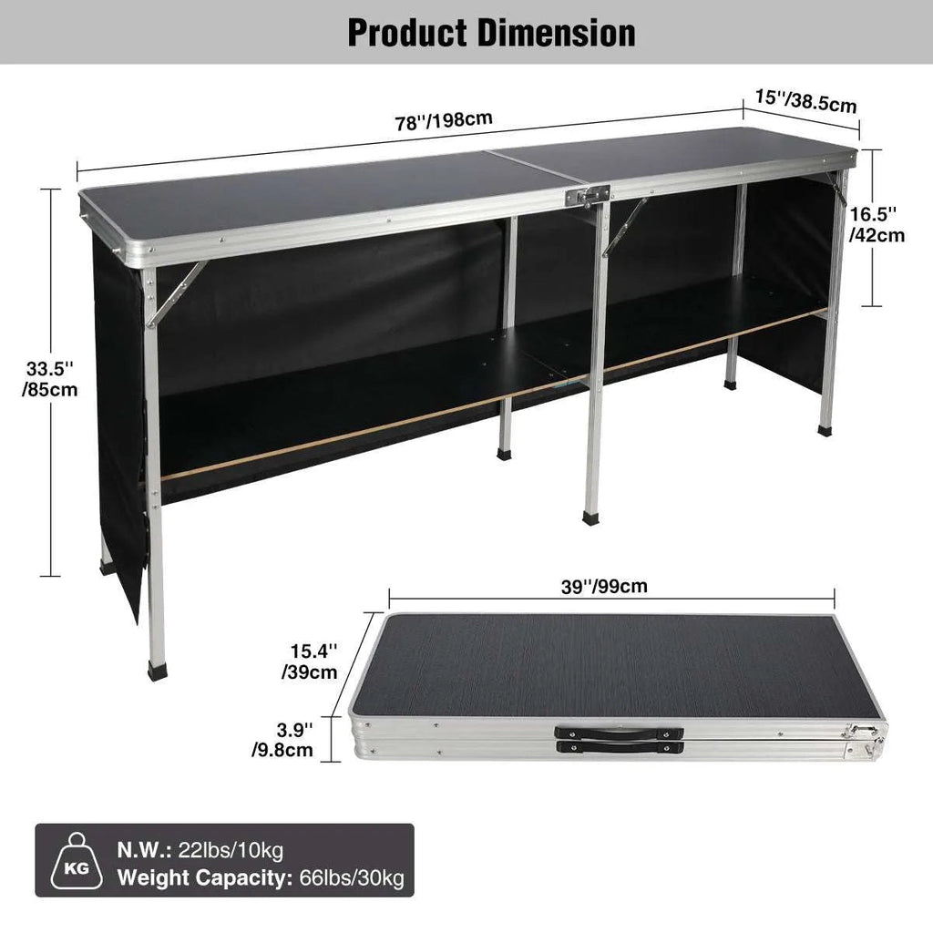 Portable Bar Table for Events  with Double Layer