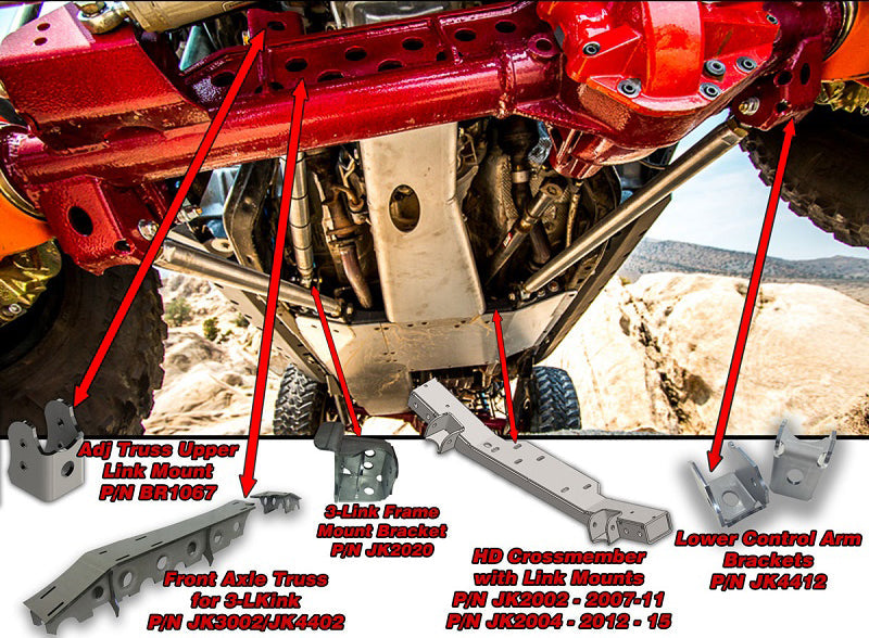 JK Front ALUMINUM 3-Link Kit