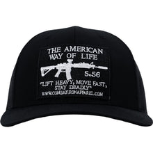 Load image into Gallery viewer, American Way Of Life 5.56 Black Patch Edition Mid-Profile Mesh Snapback