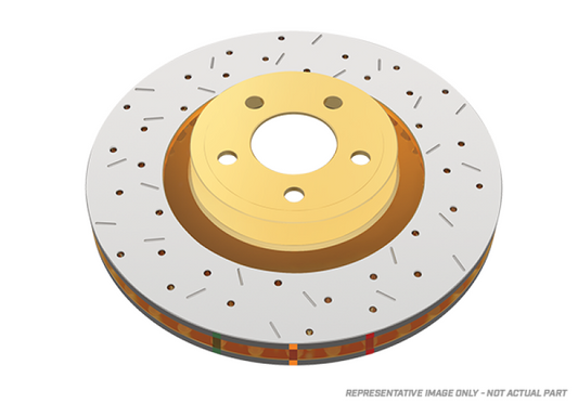 DBA 07-18 Jeep Wrangler Rear 4000 Series Drilled & Slotted Rotor w/Black Hat