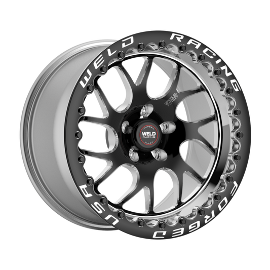 Weld S78 Beadlock 15x10/5x120.65/7.5 BS/3.18 HB-Black Center-Polished Shell-Black SBL MT Wheel