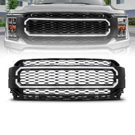 ANZO 21-23 Ford F150 Black Housing Full LED Light Tube Front Grille