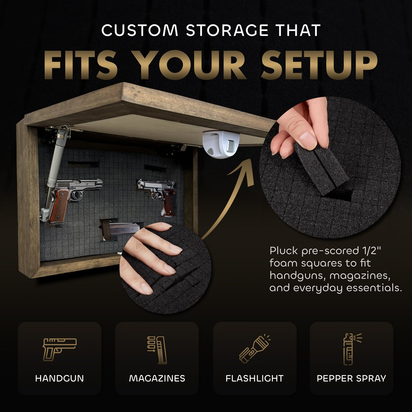 Wilderness Mountain Bear Gun Concealment Furniture - Handcrafted Hidden Gun Storage Wall Decor - Hidden Safe Furniture with Magnetic Lock for Quick Access - Made in USA