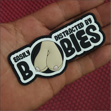 Load image into Gallery viewer, "Fun Size Boobs" - Easily Distracted By Boobies (Uncensored) - 4 inch PVC Patch -