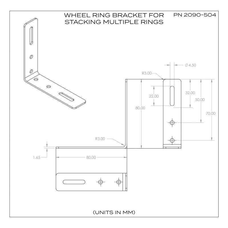 Oracle Offset Wheel Ring Bracket for Stacking Multiple Rings - Set of 12