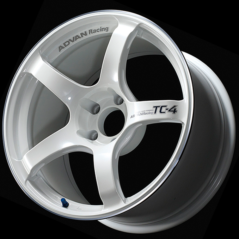 Advan TC4 16x7.0 / +35 Offset / 5x98 / 58mm Bore / Racing White Metallic and Ring