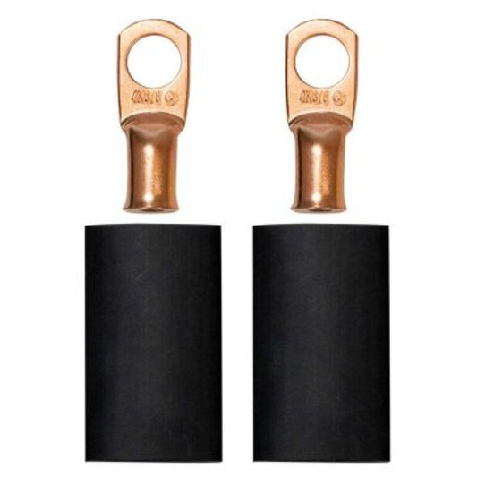 Moroso 3/8in Dia Stud 4 GA Wire Crimp/Solder Battery Cable Terminal Kit (2 Pack)
