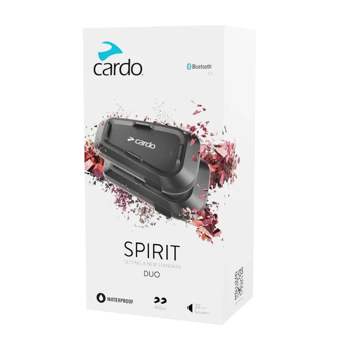 Cardo Spirit HD Bluetooth Motorcycle Helmet Communicator | 2-Rider Intercom