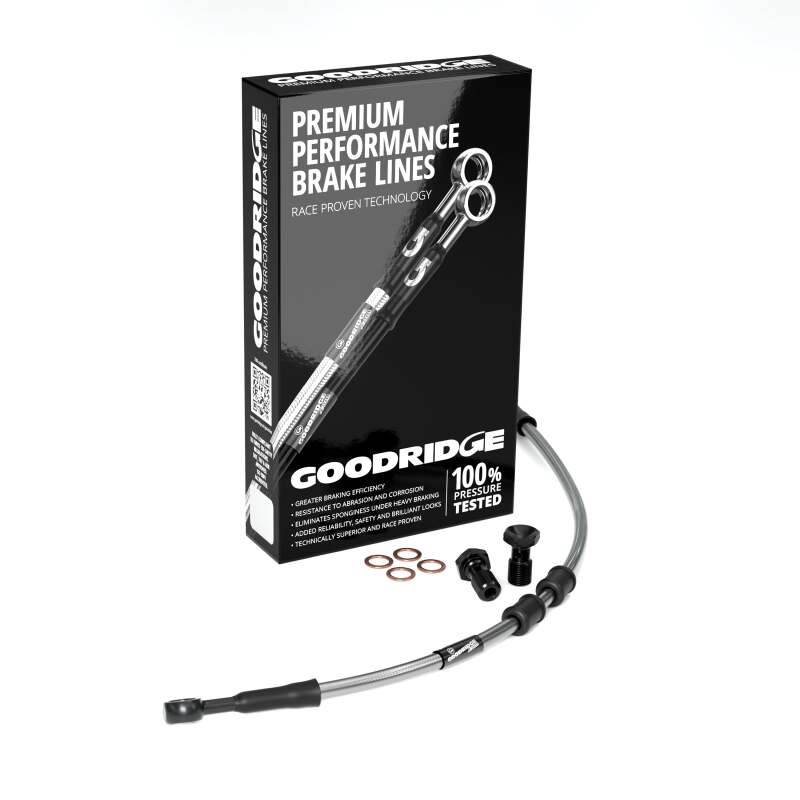 Goodridge 00-05 HD FXD/C +6in Clear Brake Line Kit w/Black Fittings