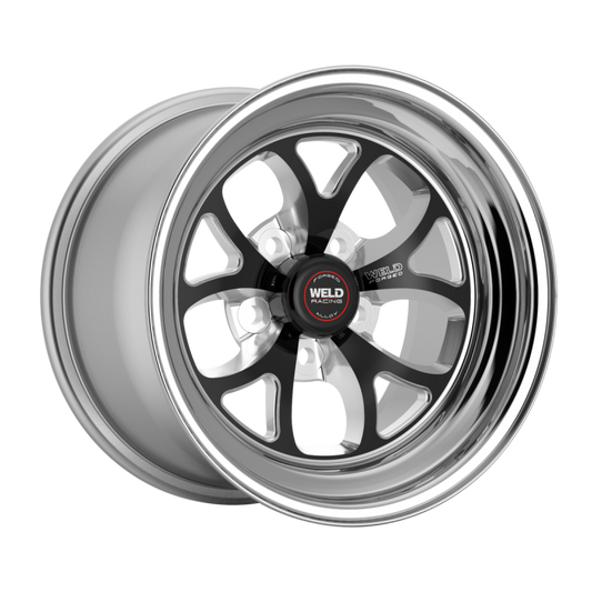 Weld S76 15x10 / 5x120.65 / 5.5 BS / 3.18 HB - Black Center - Polished Shell - Non-BL Wheel