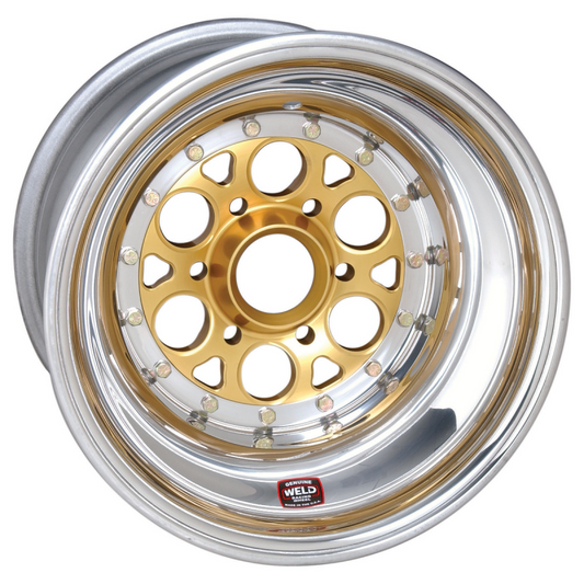 Weld Magnum Sprint 15x18 / 42-Spline / 5 BS - Gold Center - Polished Shell - Non-BL Wheel