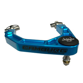 Camburg Toyota Tundra 2WD/4WD 07-21 KINETIK V2 Performance Billet Uniball Upper Arms in King Blue with premium uniball and hardware features for enhanced suspension performance.