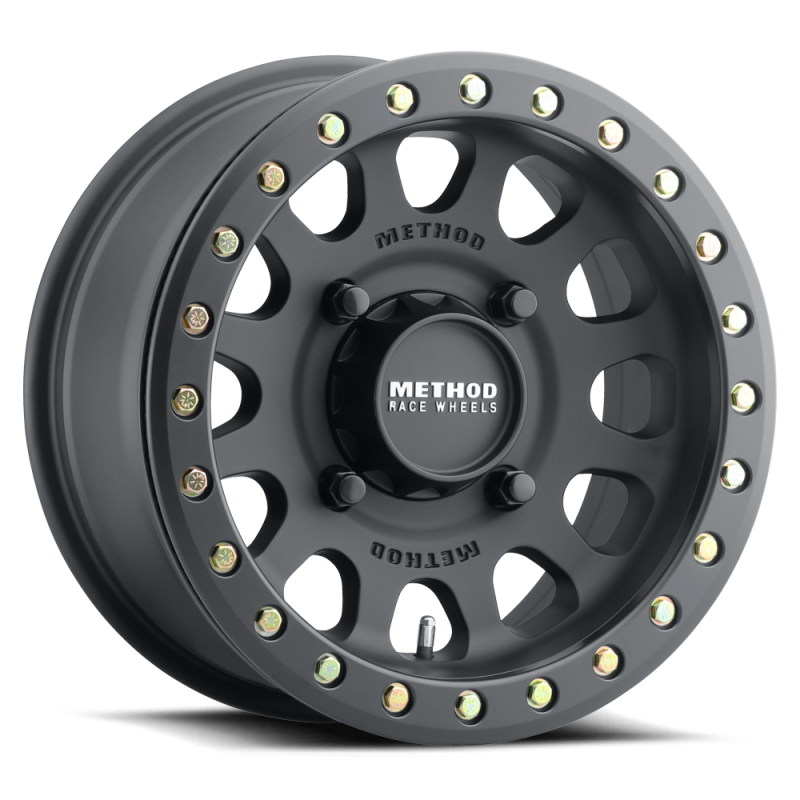 Method Wheels MR401 UTV Beadlock 15x7 wheel in matte black, featuring a +38mm offset and a 6 x 139.7 bolt pattern, designed for durability and strength in off-road conditions.