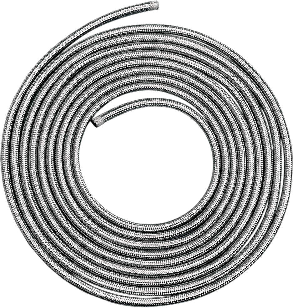 Drag Specialties Braided Oil and Fuel Hose - Stainless Steel - 3/8 inch x 3 feet 096607-HC9