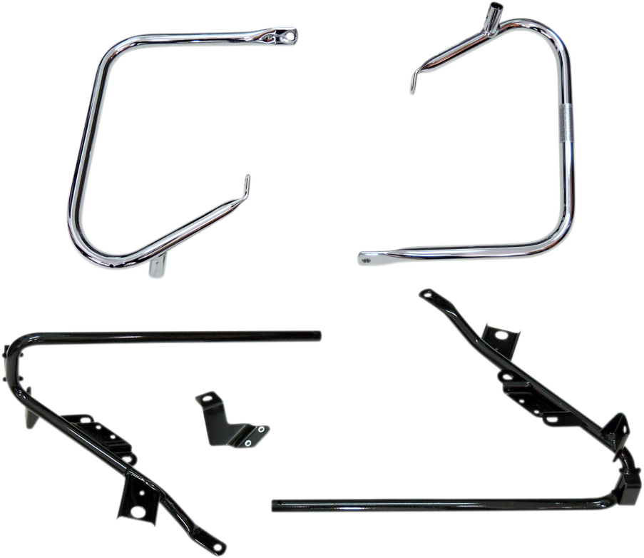DRAG SPECIALTIES Chrome Saddlebag Support Kit for FLH/FLT 1997-2008, Part 21026