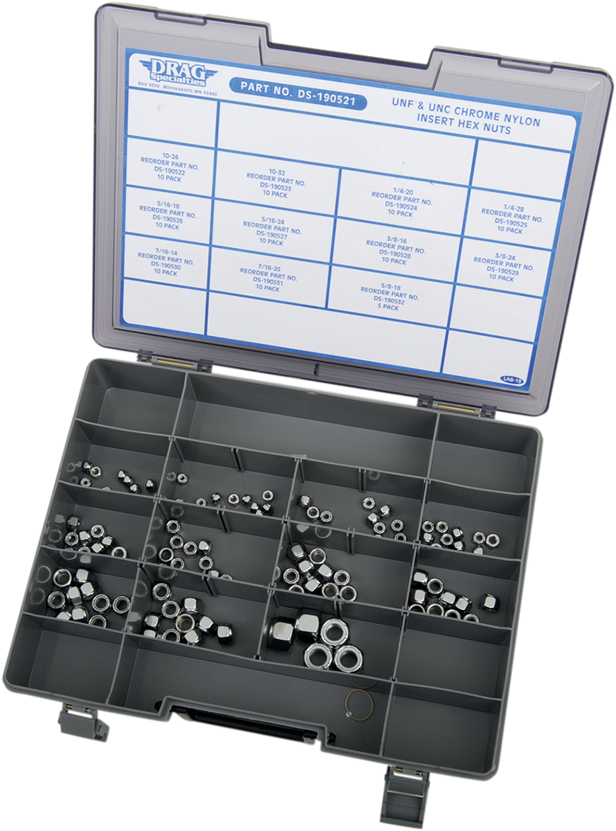 DRAG SPECIALTIES, DRAG SPECIALTIES MK201 Insert Nut Assortment Kit for Motorcycle Repairs