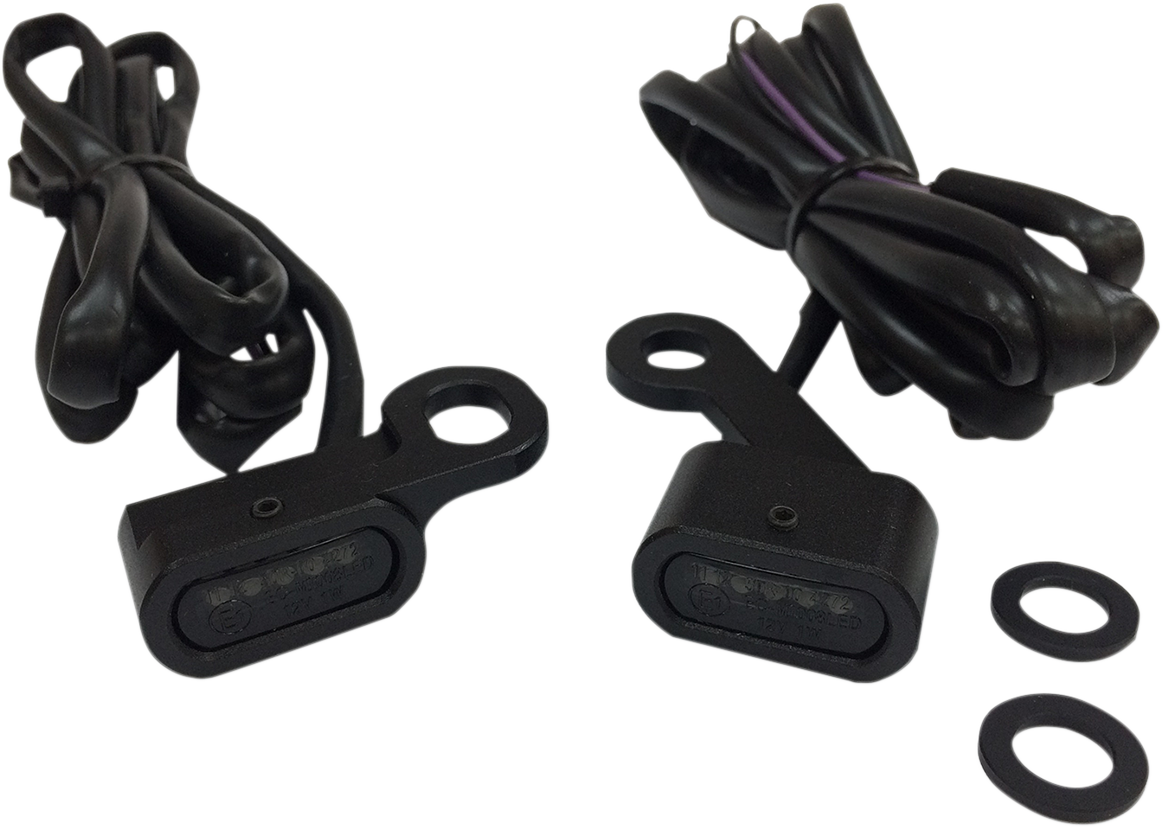 DRAG SPECIALTIES LED Handlebar Marker Lights for Harley XL - Black/Smoke L22-0231MBMENU