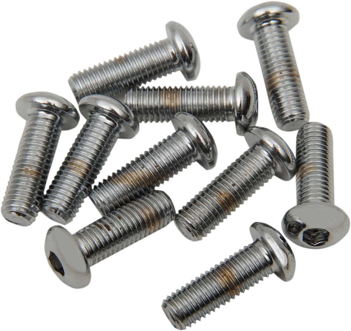 Drag Specialties MPB420 Button Head Replacement Bolts - 1/4"-28 x 3/4" - 10 Pack