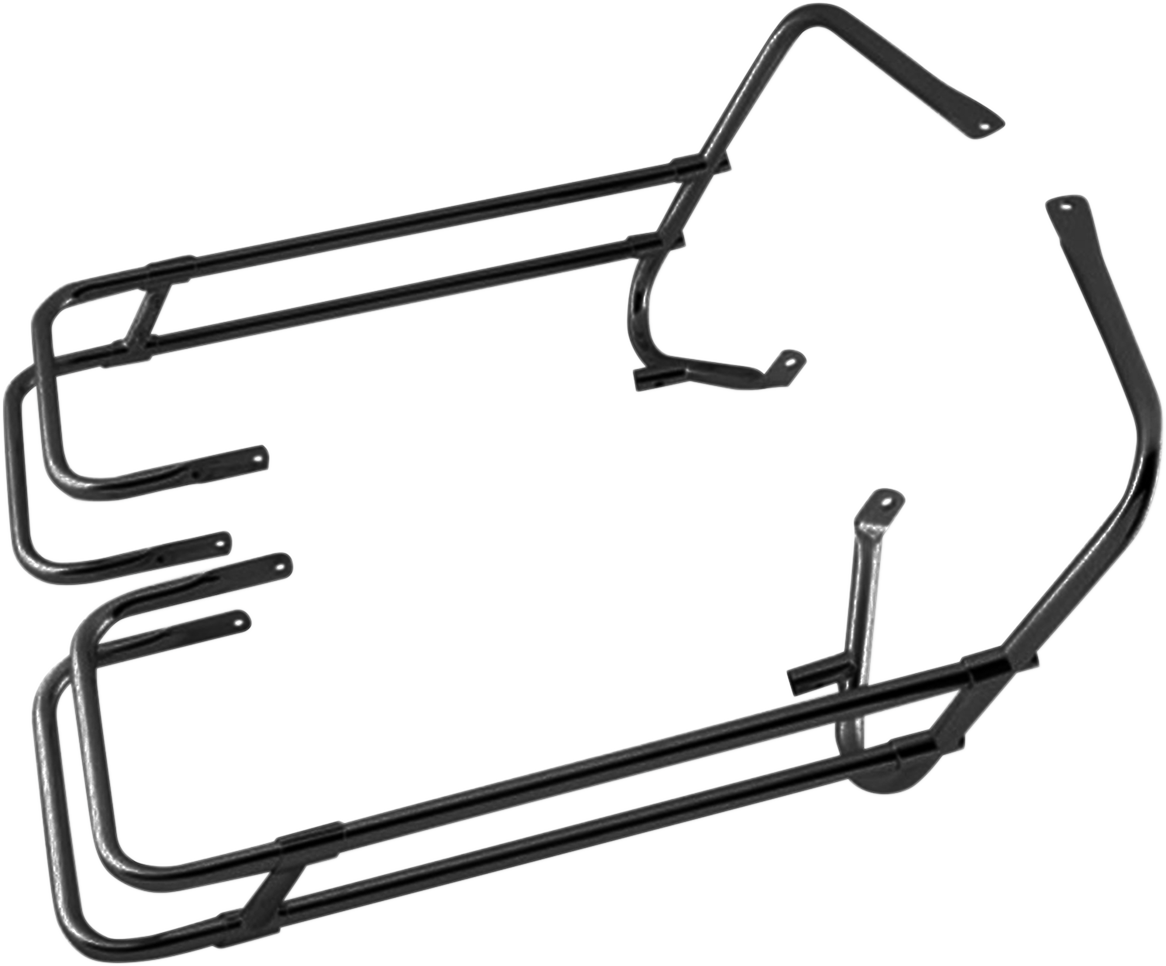 DRAG SPECIALTIES Saddlebag Rail Kit - Black for FL 1997-2008, Part #21042B