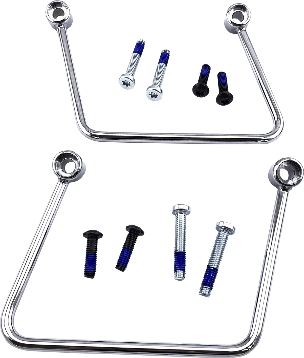 DRAG SPECIALTIES Saddlebag Support Kit Chrome for Harley FL/FX Models 2018-2023 S77-0155C
