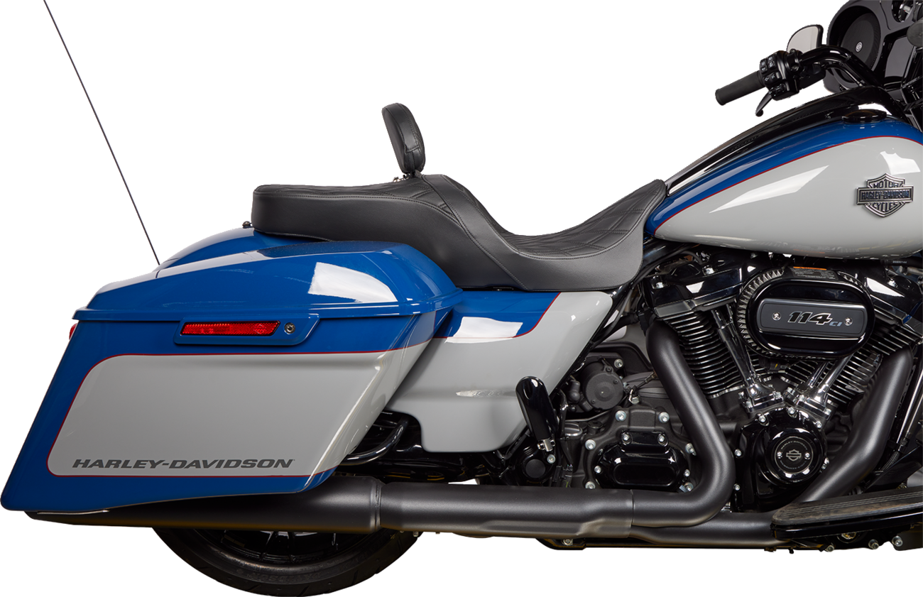 DRAG SPECIALTIES SEATS, DRAG SPECIALTIES SEATS EZ Glide II Backrest - Small, Vinyl, Double Diamond Black Stitch (Part #0822-0537)