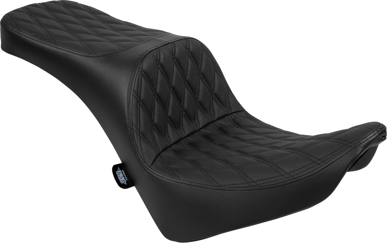 DRAG SPECIALTIES SEATS, Drag Specialties Seats Freedom Seat for Harley FL/FX 2018-2025 with Double Diamond Black Stitch Vinyl - Part 4719B