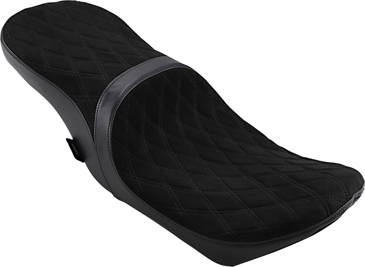 DRAG SPECIALTIES SEATS, DRAG SPECIALTIES SEATS Low Touring Seat with Vinyl and Faux Suede for Harley FL 2008-2023, Part No. 0801-1070