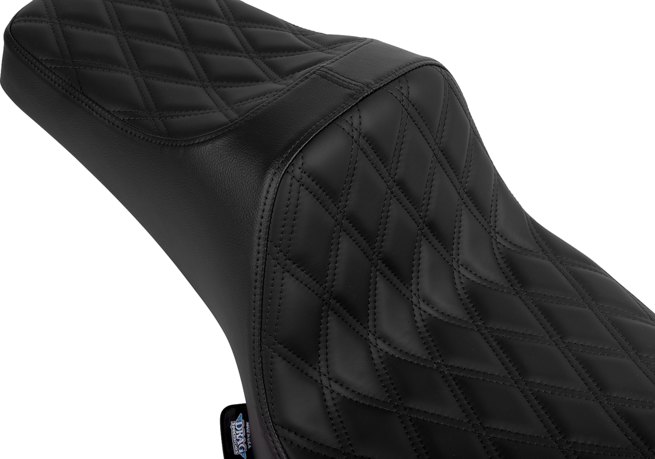 DRAG SPECIALTIES SEATS, Drag Specialties Seats Predator III 2-Up Seat for Chieftain '25 and Challenger '20-'25 - Vinyl and Solar Leather, Double Diamond Pattern (Part #4720F)