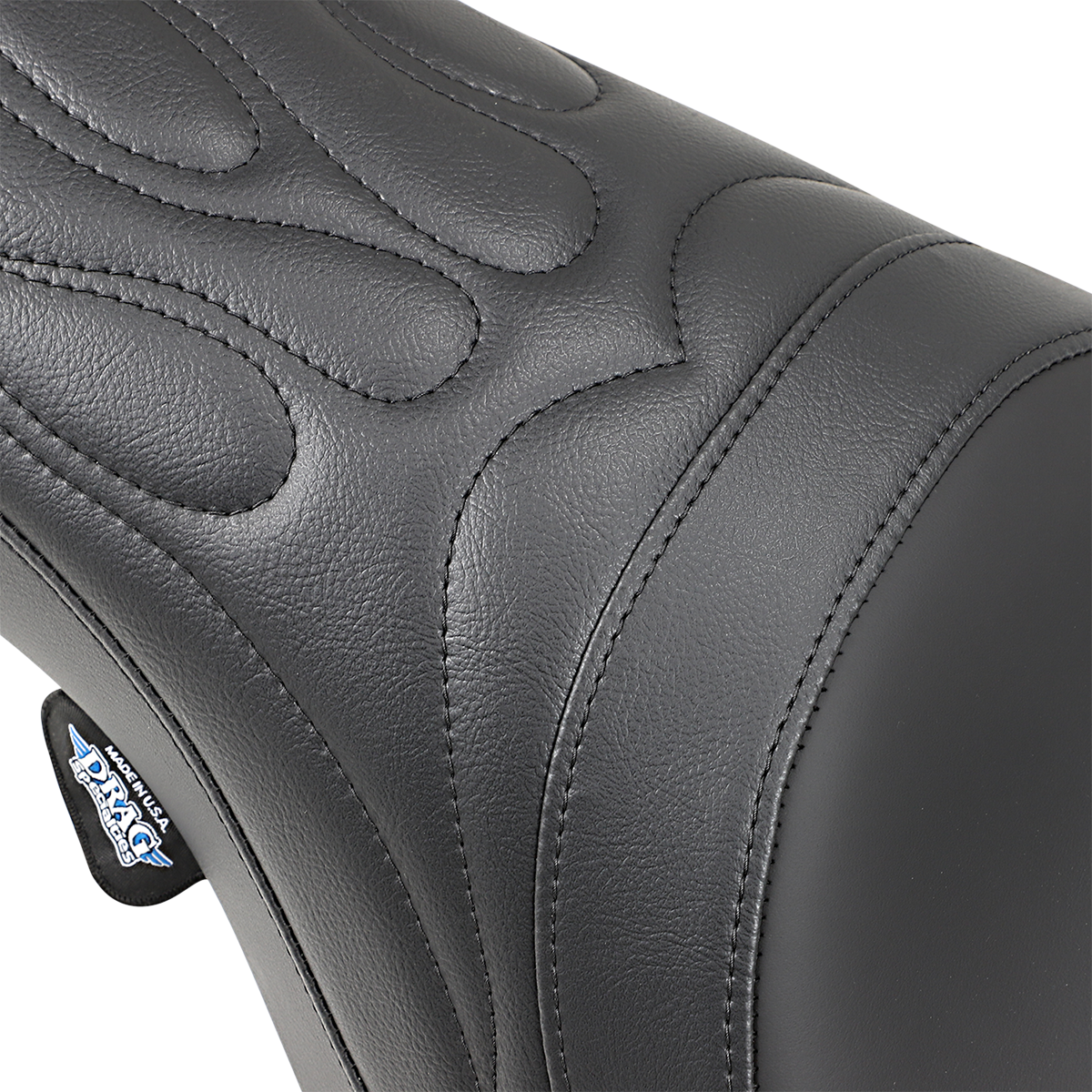 DRAG SPECIALTIES SEATS, DRAG SPECIALTIES SEATS Predator Seat with Flame Stitching for FLHR/FLHX 1997-2007 – Part #0801-0213