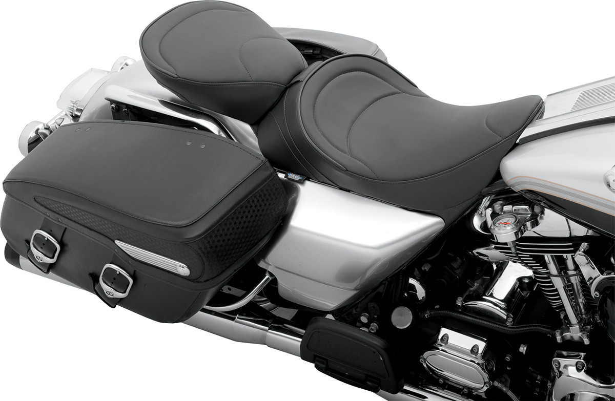 DRAG SPECIALTIES SEATS, DRAG SPECIALTIES SEATS Solo Seat with Driver Backrest - FLH '97-'07, Mild Stitched, 0801-0493