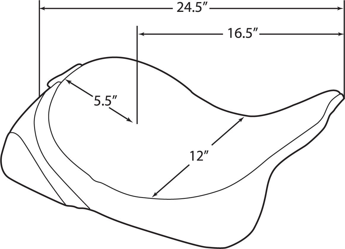 DRAG SPECIALTIES SEATS, DRAG SPECIALTIES SEATS Solo Seat with Driver Backrest for FLT '97-'07 - Mild Stitched, 0801-0491
