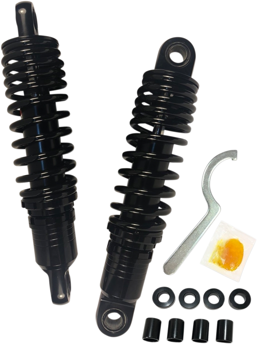 DRAG SPECIALTIES SHOCKS, DRAG SPECIALTIES SHOCKS Premium Ride-Height Adjustable Shocks - 11.5 inches - Black C16-166NUAB