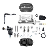 Wilwood MOPAR Compact Tandem M/C Kit w/ P-Valve & Pushrod 1in Bore - Chrome Powdercoat