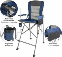 Load image into Gallery viewer, Extra Tall Folding Chair with High Back and Hard Arms
