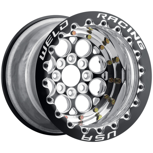 Weld Magnum Import 15x8/4x100/5 BS/2.25 HB - Black Center - Polished Shell - Black SBL MT Wheel