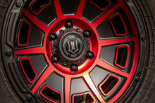 Load image into Gallery viewer, ICON Victory 17x8.5 6x120 0mm Offset 4.75in BS Satin Black w/Red Tint Wheel