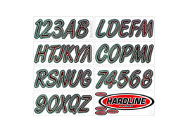 Hardline Boat Lettering Registration Kit 3 in. - 400 Burgundy/Black